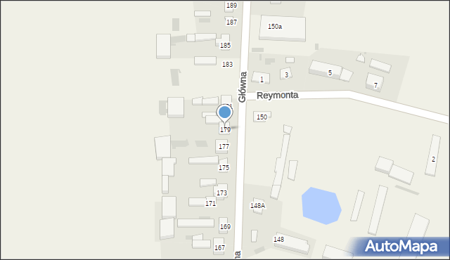 Czarnocin, Główna, 179, mapa Czarnocin