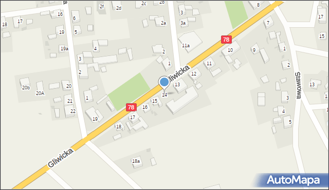 Czekanów, Gliwicka, 14, mapa Czekanów