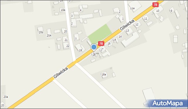 Czekanów, Gliwicka, 18, mapa Czekanów
