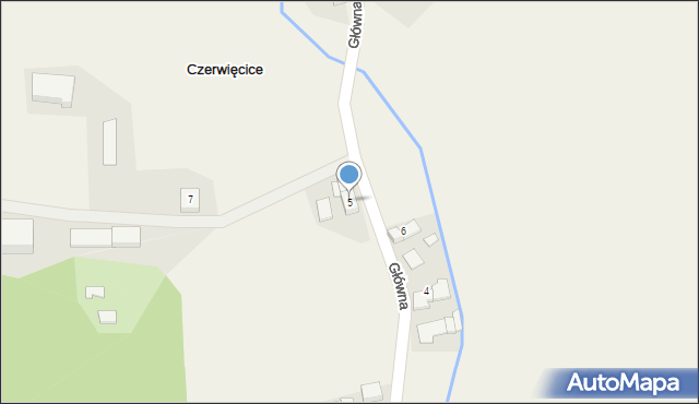 Czerwięcice, Główna, 5, mapa Czerwięcice
