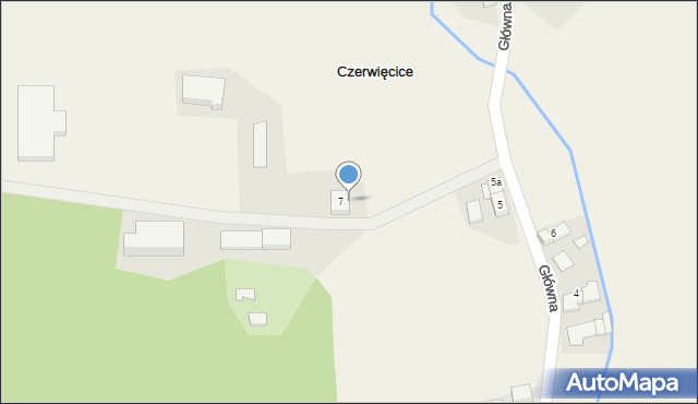 Czerwięcice, Główna, 7a, mapa Czerwięcice