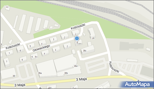 Czerwionka-Leszczyny, Głowackiego, 1/II, mapa Czerwionka-Leszczyny