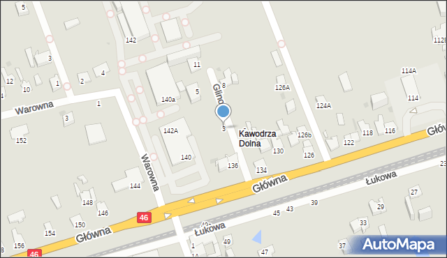 Częstochowa, Glinowa, 3, mapa Częstochowy