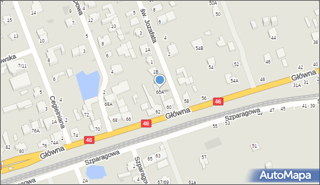 Częstochowa, Główna, 60A, mapa Częstochowy
