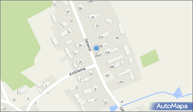 Dąbrowa, Główna, 20A, mapa Dąbrowa