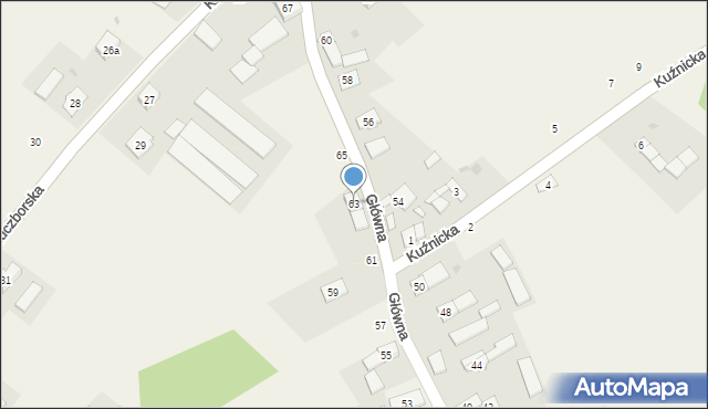 Dąbrowa, Główna, 63, mapa Dąbrowa