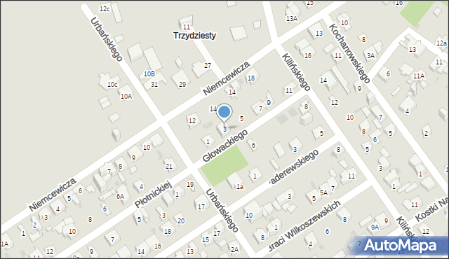 Dąbrowa Górnicza, Głowackiego, 3, mapa Dąbrowa Górnicza