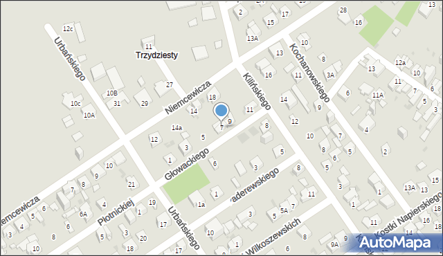 Dąbrowa Górnicza, Głowackiego, 7, mapa Dąbrowa Górnicza