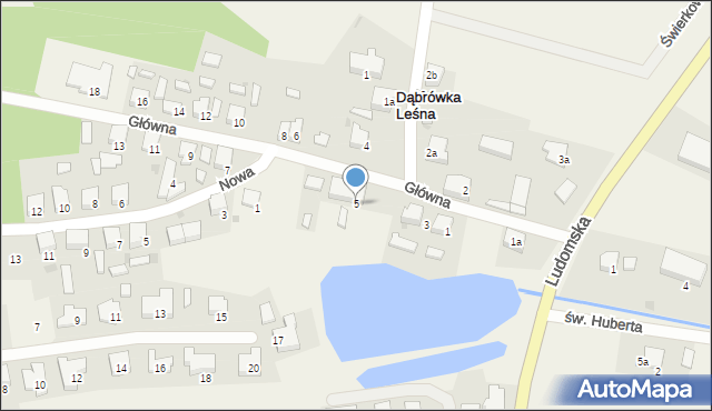 Dąbrówka Leśna, Główna, 5, mapa Dąbrówka Leśna