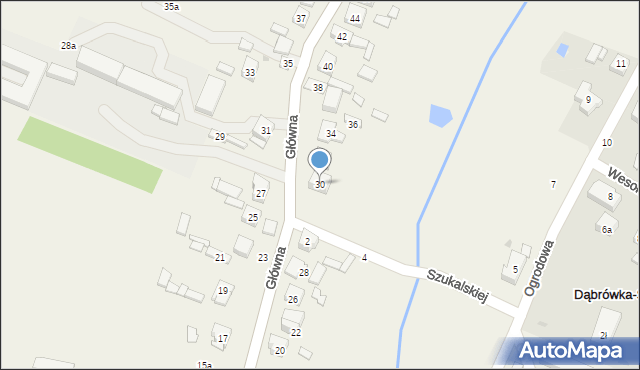 Dąbrówka Wielka, Główna, 30, mapa Dąbrówka Wielka
