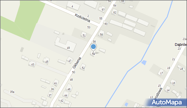 Dąbrówka Wielka, Główna, 54, mapa Dąbrówka Wielka