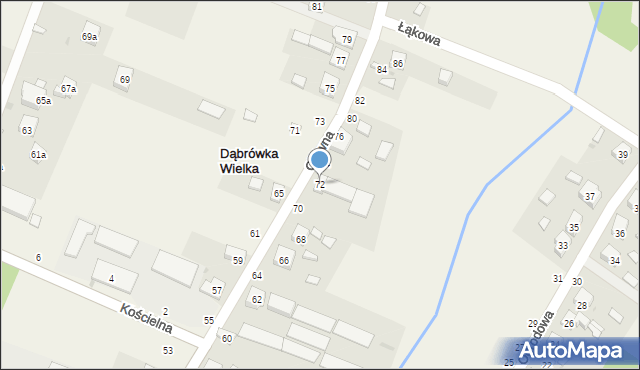 Dąbrówka Wielka, Główna, 72, mapa Dąbrówka Wielka