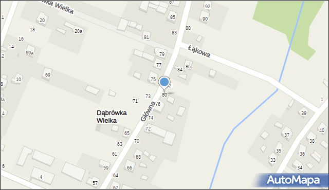 Dąbrówka Wielka, Główna, 80, mapa Dąbrówka Wielka