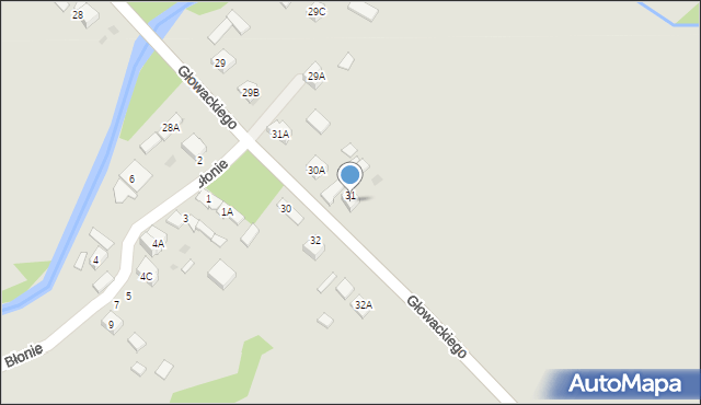 Daleszyce, Głowackiego Bartosza, 31b, mapa Daleszyce