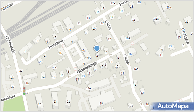 Dębica, Głowackiego, 4, mapa Dębicy