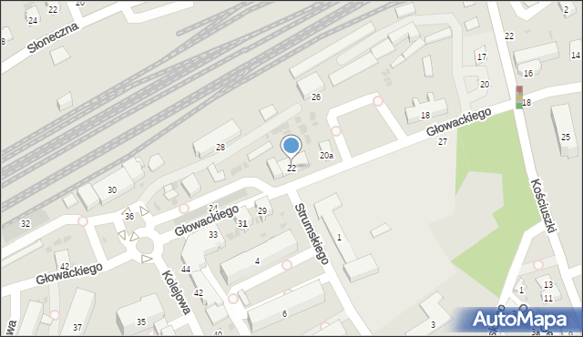 Dębica, Głowackiego, 22, mapa Dębicy