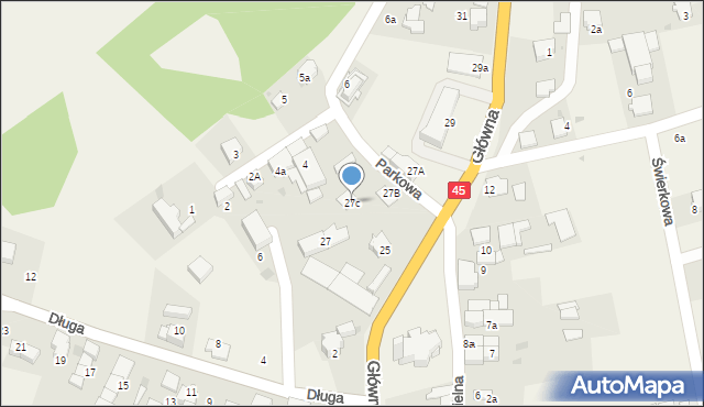 Długomiłowice, Główna, 27c, mapa Długomiłowice