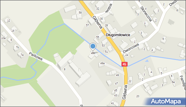 Długomiłowice, Główna, 49b, mapa Długomiłowice