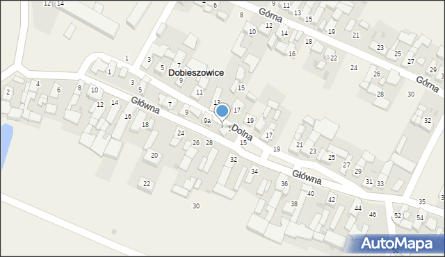 Dobieszowice, Główna, 13, mapa Dobieszowice