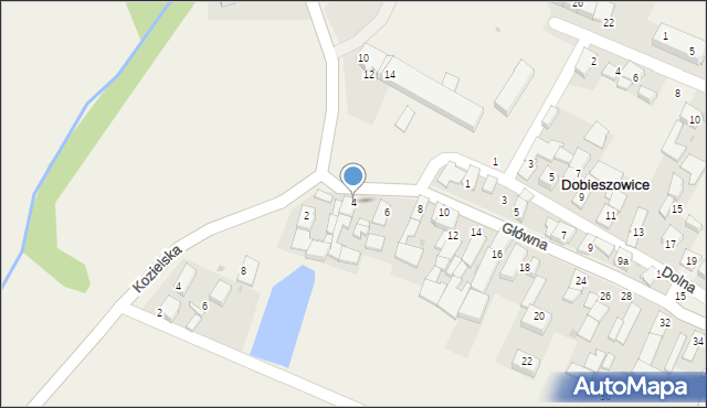 Dobieszowice, Główna, 4, mapa Dobieszowice
