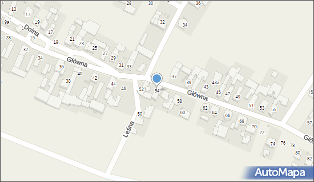 Dobieszowice, Główna, 54, mapa Dobieszowice