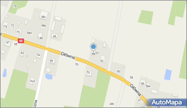 Dobieszyn, Główna, 64, mapa Dobieszyn