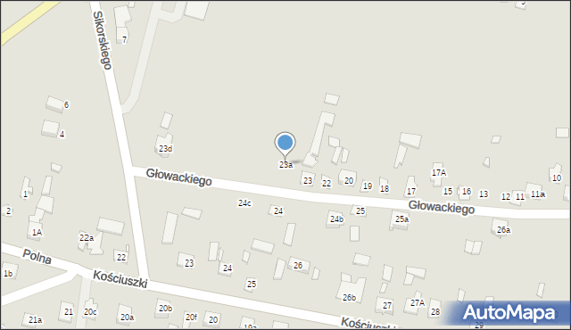 Dobre, Głowackiego, 23a, mapa Dobre