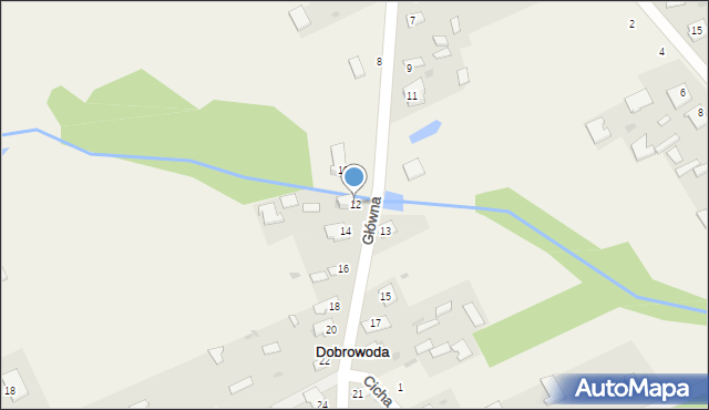 Dobrowoda, Główna, 12, mapa Dobrowoda