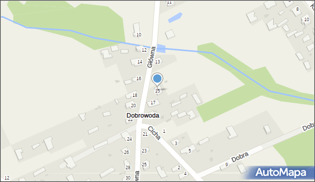 Dobrowoda, Główna, 15, mapa Dobrowoda