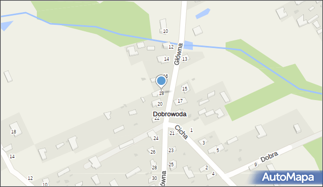 Dobrowoda, Główna, 18, mapa Dobrowoda