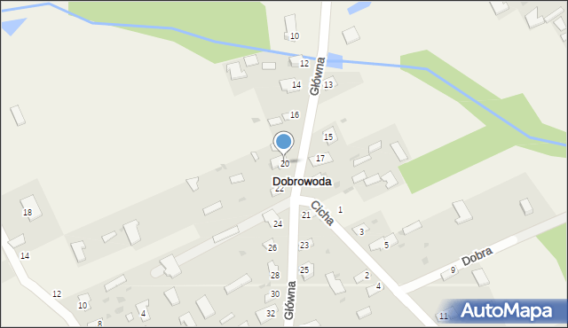 Dobrowoda, Główna, 20, mapa Dobrowoda