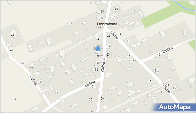 Dobrowoda, Główna, 28, mapa Dobrowoda