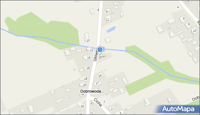 Dobrowoda, Główna, 13, mapa Dobrowoda