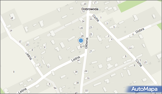 Dobrowoda, Główna, 32, mapa Dobrowoda