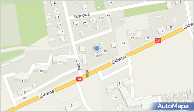 Domaniewice, Główna, 18, mapa Domaniewice