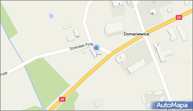 Domaniewice, Główna, 2, mapa Domaniewice