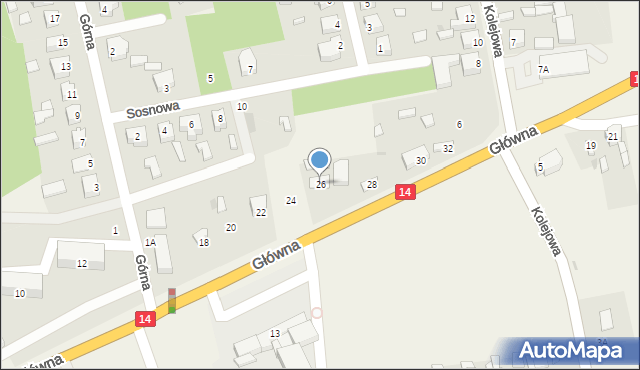 Domaniewice, Główna, 26, mapa Domaniewice