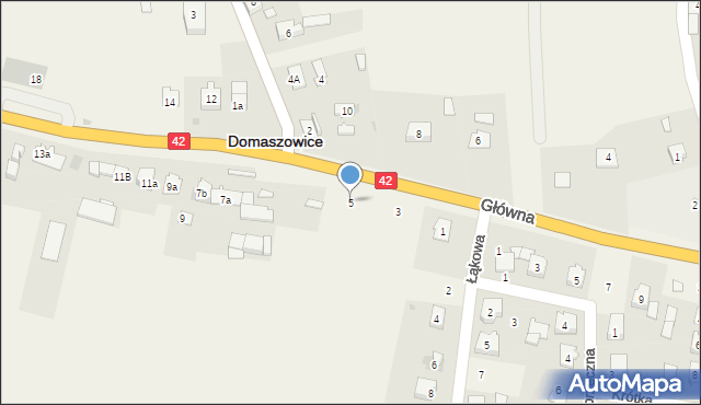 Domaszowice, Główna, 5, mapa Domaszowice