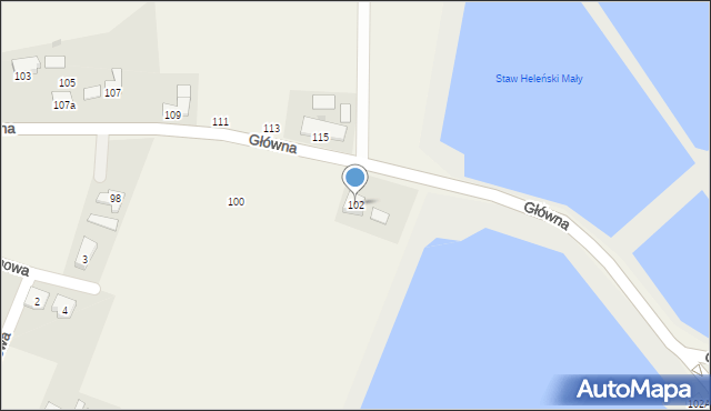 Drogomyśl, Główna, 102, mapa Drogomyśl