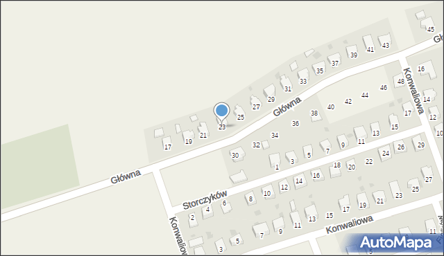 Drogomyśl, Główna, 23, mapa Drogomyśl