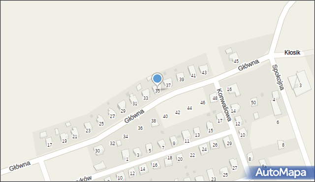 Drogomyśl, Główna, 35, mapa Drogomyśl