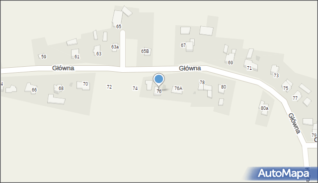 Drogomyśl, Główna, 76, mapa Drogomyśl
