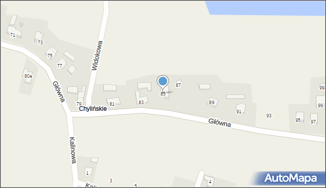 Drogomyśl, Główna, 85, mapa Drogomyśl