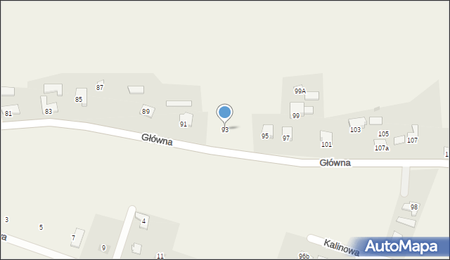 Drogomyśl, Główna, 93, mapa Drogomyśl