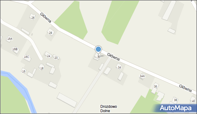 Drozdowo, Główna, 30, mapa Drozdowo
