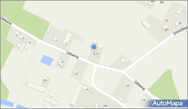 Drozdowo, Główna, 5, mapa Drozdowo