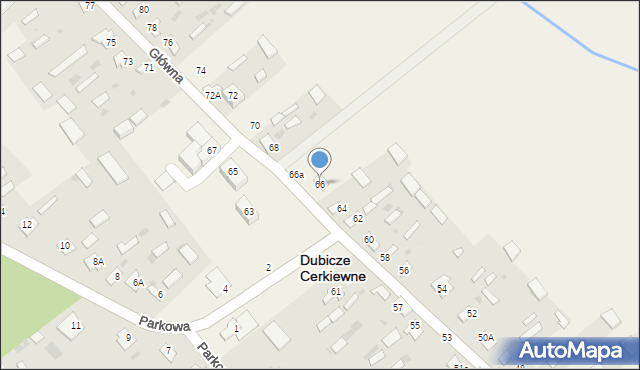 Dubicze Cerkiewne, Główna, 66, mapa Dubicze Cerkiewne