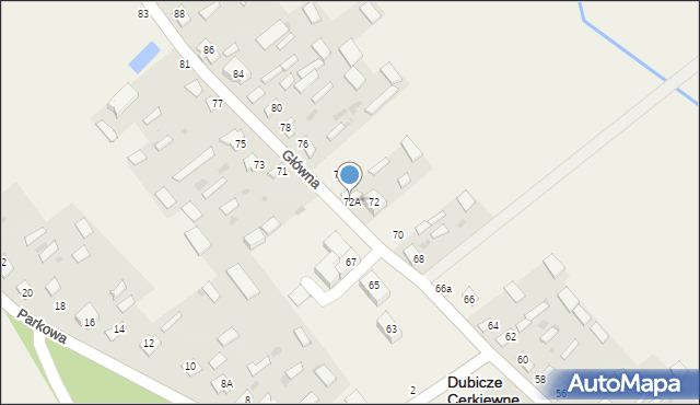 Dubicze Cerkiewne, Główna, 72A, mapa Dubicze Cerkiewne