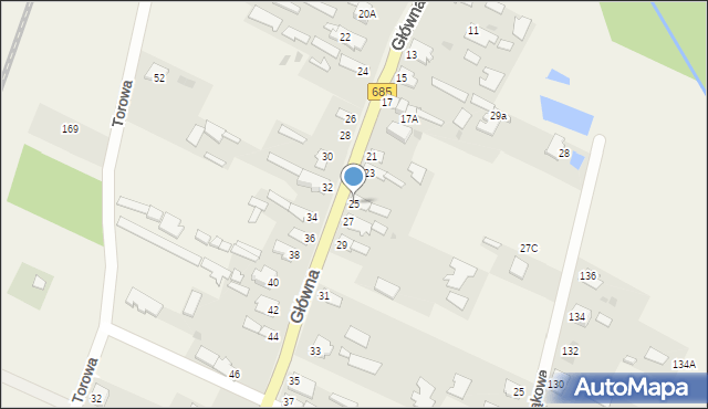 Dubiny, Główna, 25, mapa Dubiny