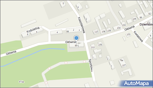 Dziembowo, Główna, 115, mapa Dziembowo